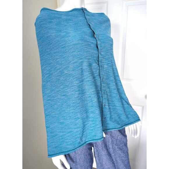 Lululemon Vinyasa Scarf Rulu Heathered Teal Button Snap Wrap One Size Stretch - Picture 10 of 12